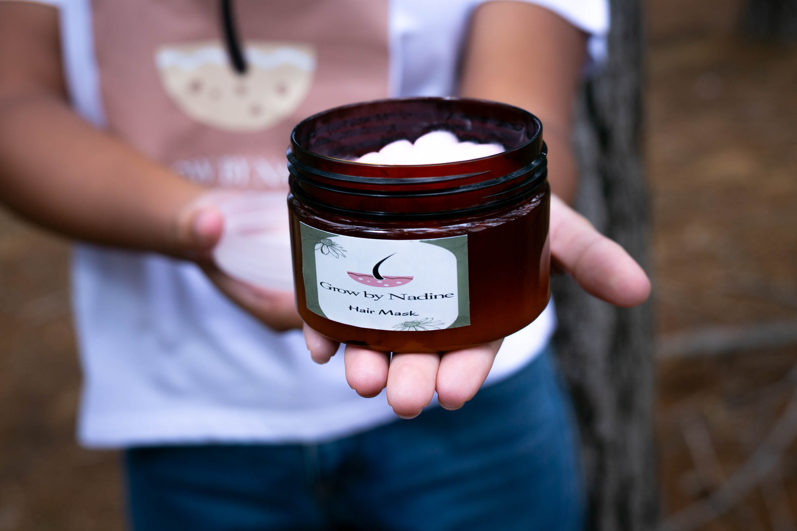 Open Grow by Nadine Hair Mask showing its texture